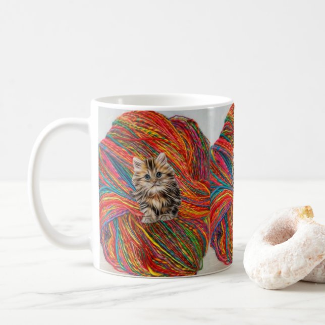 Caneca De Café Kitten Yarn Mug (Com Donut)