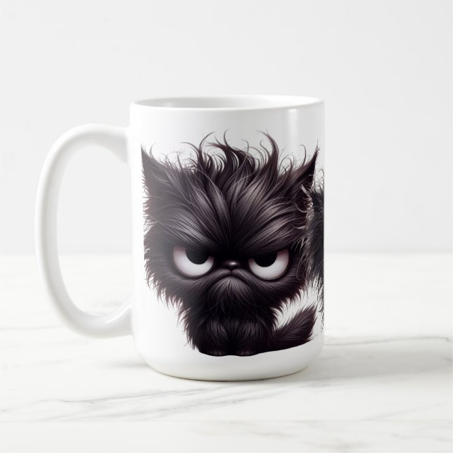 CANECA DE CAFÉ KITTENS NEGROS ENGRAÇADOS DO FLUFFY (Esquerda)