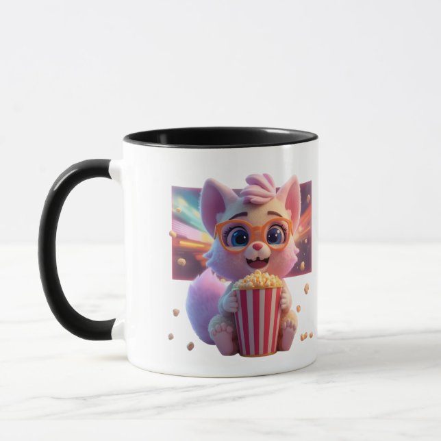 Caneca de Café Kitty Pipoca Fofa (Esquerda)