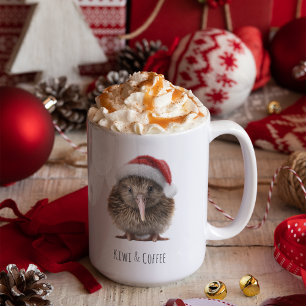 Caneca De Café Kiwi de Natal bonito, personalizado