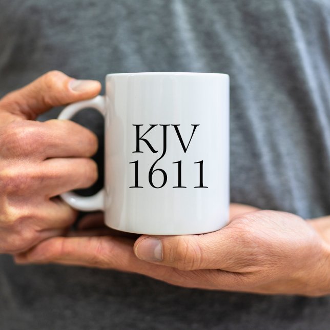 Caneca De Café KJV AV 1611 Tipografia Negra (Criador carregado)