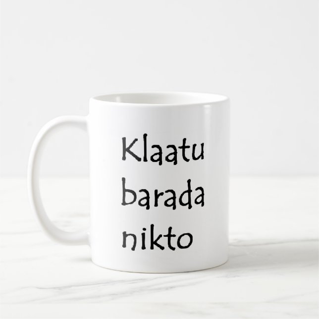 Caneca De Café klaatu barada nikto (Esquerda)