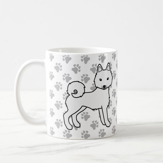 Caneca De Café Klee Kai Alaskano Branco Cachorro Cartoon Fofo & P (Esquerda)
