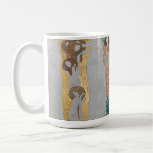 Caneca De Café Klimt Frieze de Beethoven Anjos Beijo Arte Fina
