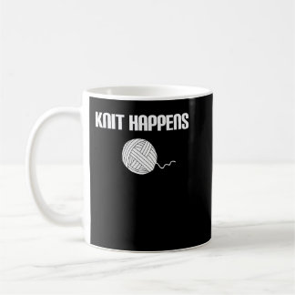Caneca De Café Knit Acontece - Knitting Knitter Crochet