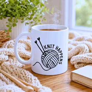 Caneca De Café Knit Engraçado Acontece