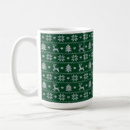 Caneca De Café Knitted seamless Christmas pattern