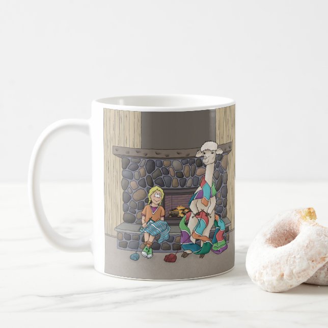 Caneca De Café Knitting Alpaca (Com Donut)