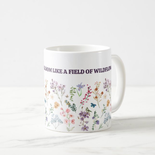 Caneca De Café Knowledge bloom mug, wildflower study inspiration (Frente Esquerda)