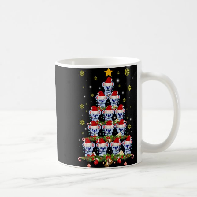Caneca De Café Koala Animal Xmas Koala Christmas Tree T Shirt  (Direita)