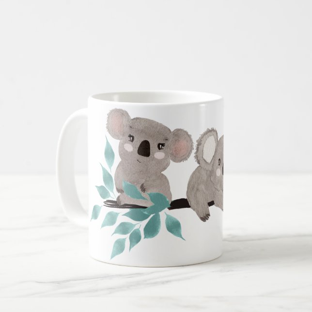 Caneca De Café Koala Bear Water Color Pintado (Frente Esquerda)