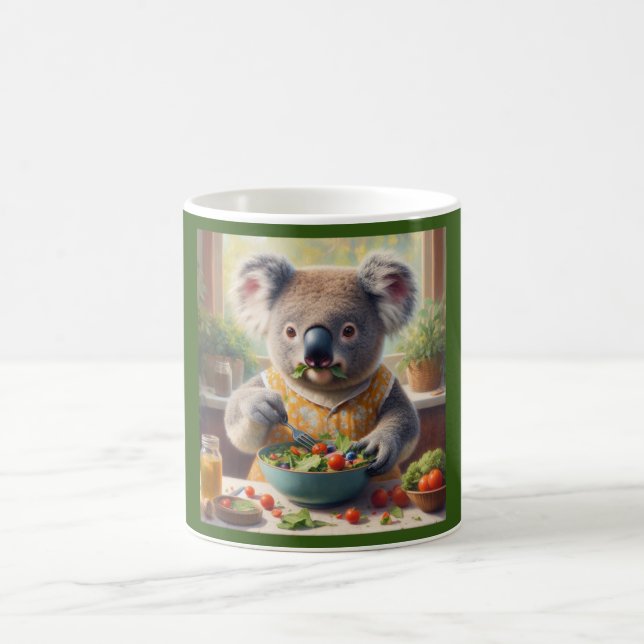 Caneca De Café Koala Comendo Salada (Centro)