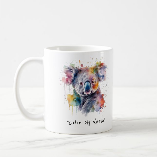 Caneca De Café Koala Cuddles em Cor, personalizado (Esquerda)