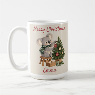 Caneca De Café Koala de Natal Personalizado para Crianças