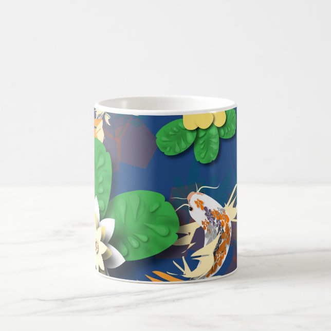 Caneca De Café Koi Carp e Lotus Flowers (Centro)
