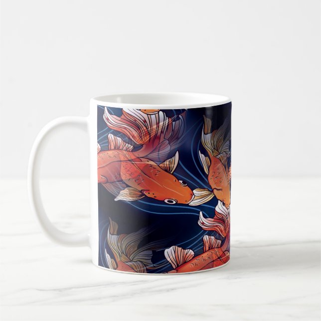 Caneca De Café Koi Fish Japonês (Esquerda)