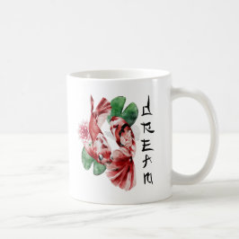 Caneca De Café Koi Fish Japonês Estilo Script Oriental Art