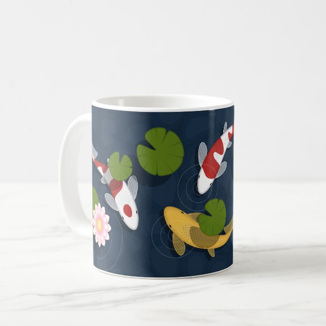 Caneca De Café Koi Fish Pond Coffee Mug (Frente Esquerda)