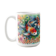 Koi Fish Whimsical Watercolor Orange Personalizado