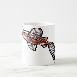 Caneca De Café Koi Pond Art Kois Fish Design Red Calico Koi