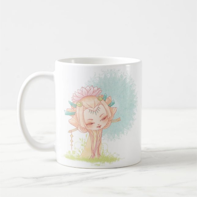 Caneca De Café Kokeshi Lotus (Esquerda)