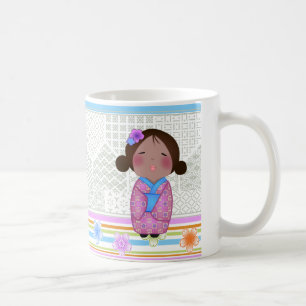 Caneca De Café kokeshi sakura