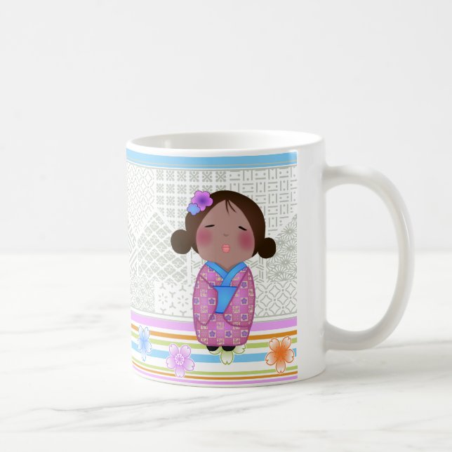 Caneca De Café kokeshi sakura (Direita)