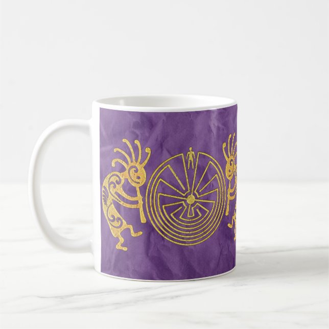 Caneca De Café KOKOPELLI / MAN IN MAZE gold + suas ideias (Esquerda)