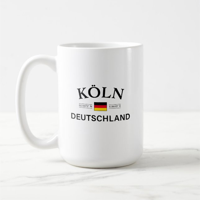 Caneca De Café Koln (Colônia) Coordenadas de Alemanhas Alemãs (Esquerda)