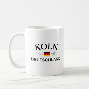 Caneca De Café Koln (Colônia) Coordenadas de Alemanhas Alemãs