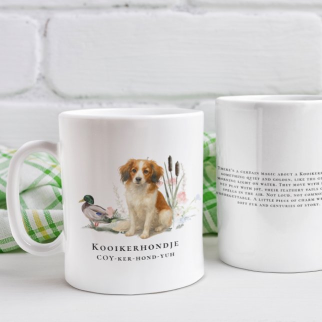 Caneca De Café Kooikerhondje Watercolor Dog (Criador carregado)