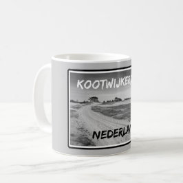 Caneca De Café Kootwijkerzand, Países Baixos, preto e branco
