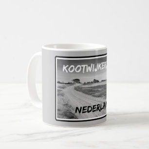 Caneca De Café Kootwijkerzand, Países Baixos, preto e branco
