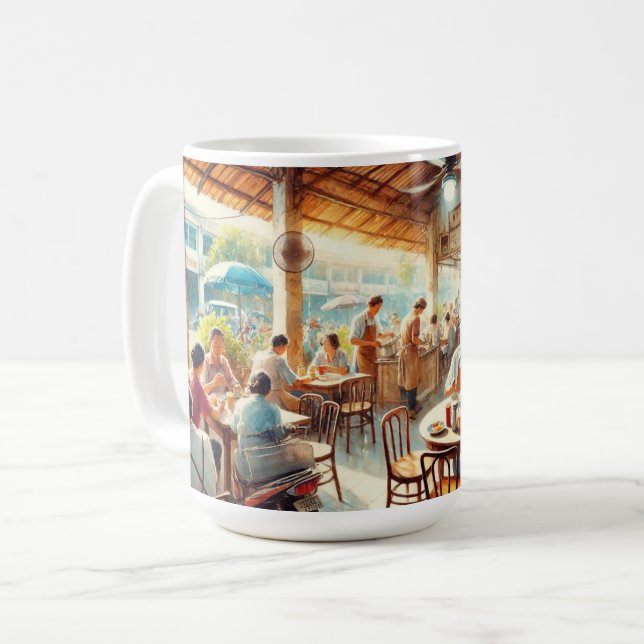 Caneca De Café Kopitiam em Penang (Frente Esquerda)