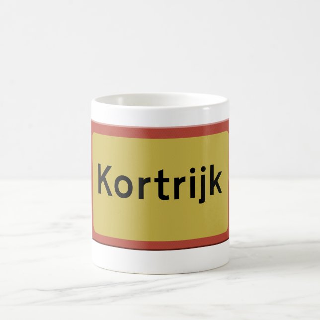 Caneca De Café Kortrijk road sign (Centro)