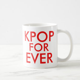 Caneca De Café Kpop Forever Ventilador de música vermelho