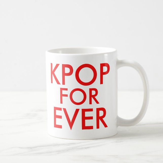 Caneca De Café Kpop Forever | Ventilador de música vermelho (Direita)