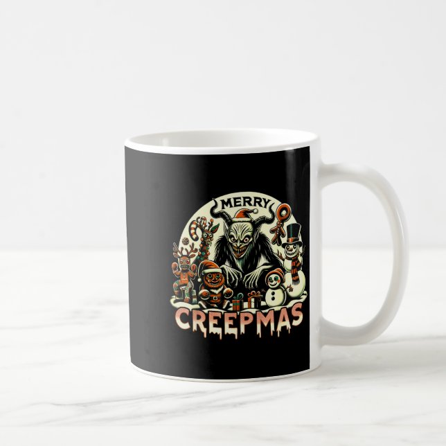 Caneca De Café Krampus Merry Creepmas Christmas 30’s Retro Cartoo (Direita)