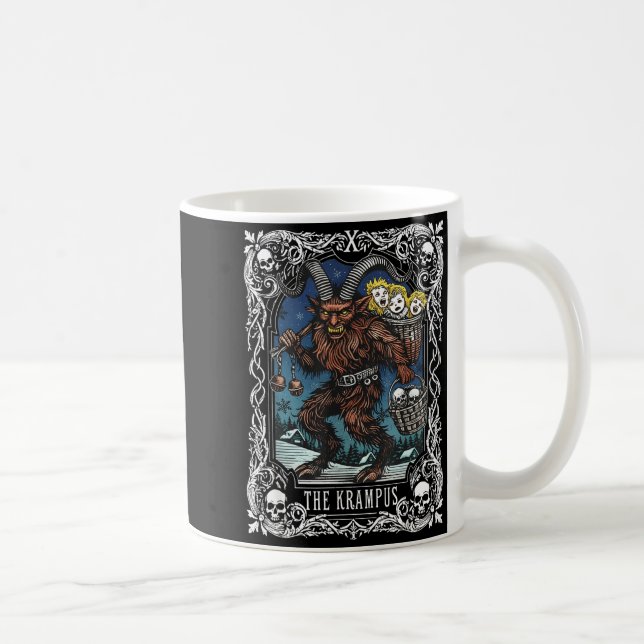 Caneca De Café Krampus Tarot Card Design Christmas Season Evil Pa (Direita)