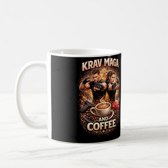 Caneca De Café Krav Maga e Café (Esquerda)