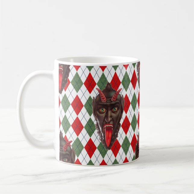 Caneca De Café Kristmas de natal xadrez (Esquerda)