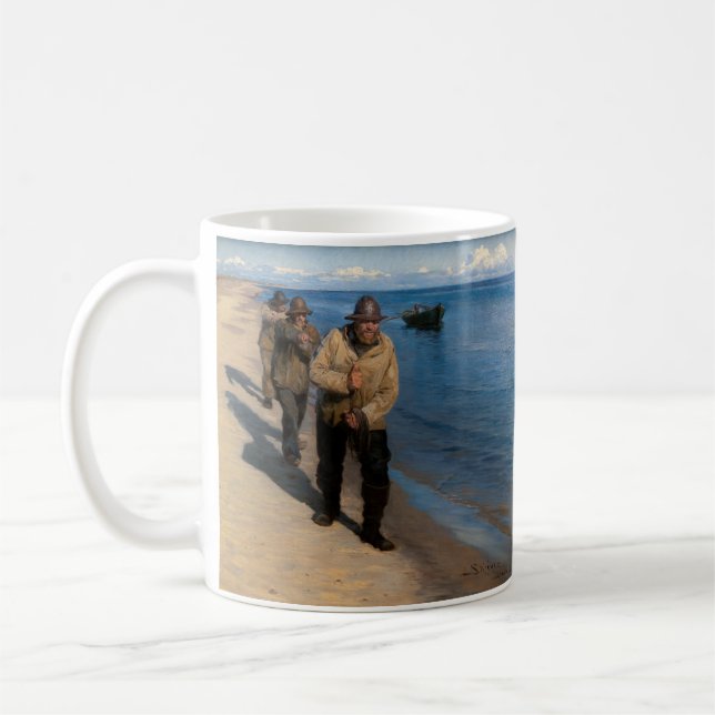 Caneca De Café Kroyer - Três pescadores puxando um barco (Esquerda)