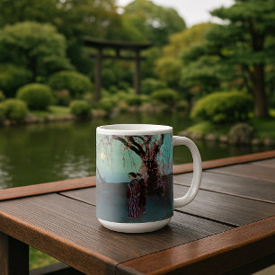 Caneca De Café Kumoi Cherry Trees Japoneses impressão de bloco de