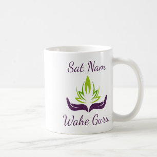 Caneca De Café Kundalini Yoga Lótus Sat Nam Wahe Guru
