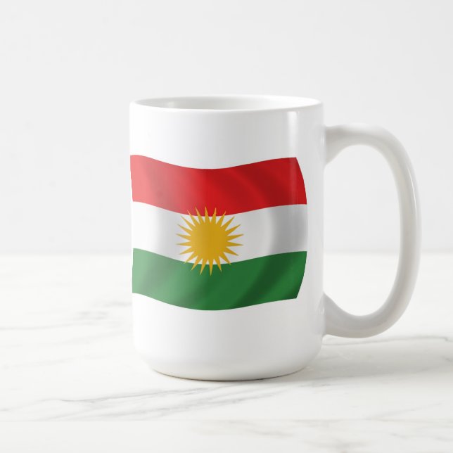Caneca De Café Kurdistan Flag Mug (Direita)