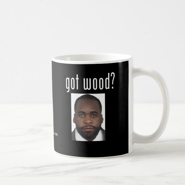 Caneca De Café Kwame Kilpatrick:  Madeira obtida? (Direita)