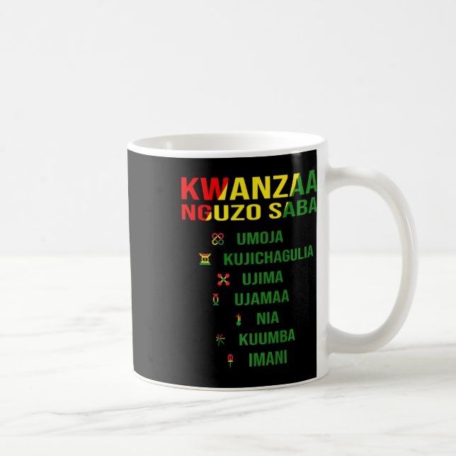 Caneca De Café Kwanzaa - Swahili Para Os Sete Princípios (Direita)