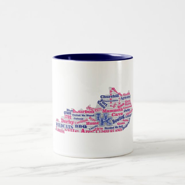 Caneca de café KY Word Cloud (V1 Rosa) (Centro)