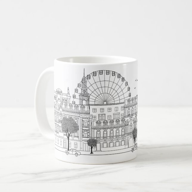 Caneca De Café Kyiv Illustratin Mug (Frente Esquerda)
