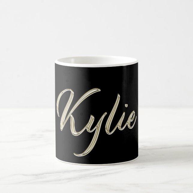 Caneca De Café Kylie white gold Handwriting Tasse Kaffeetasse (Centro)